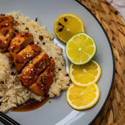 Teaser Image: High Protein Honey Lemon Chicken mit Reis